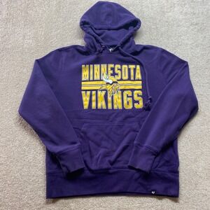 Minnesota Vikings 47 Brand Hoodie Mens Medium NFL Football‎ Purple Pullover